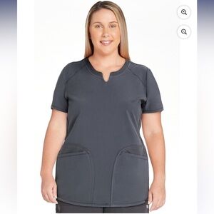 💜Scrubstar Women's Antimicrobial Premium Performance Notch Neck Top Size:XSMALL